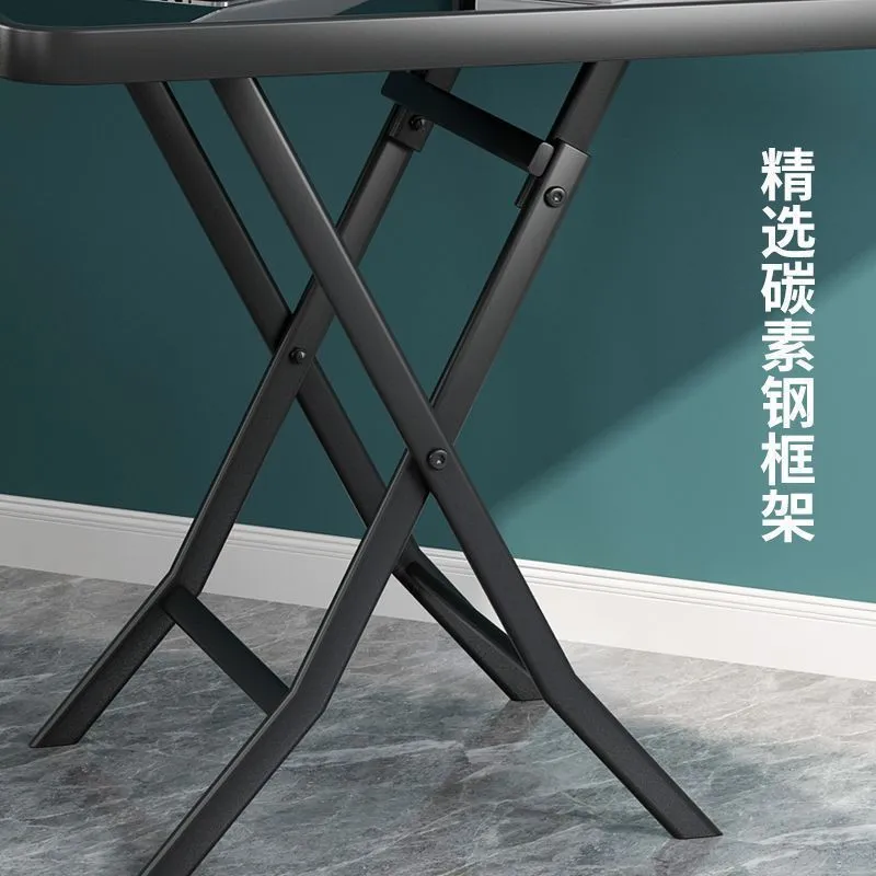 Mesa de comedor hogar pequeño comedor cuádruple mesa redonda pequeña mesa plegable al aire libre dormitorio sala de estar mesa plegable Specification image