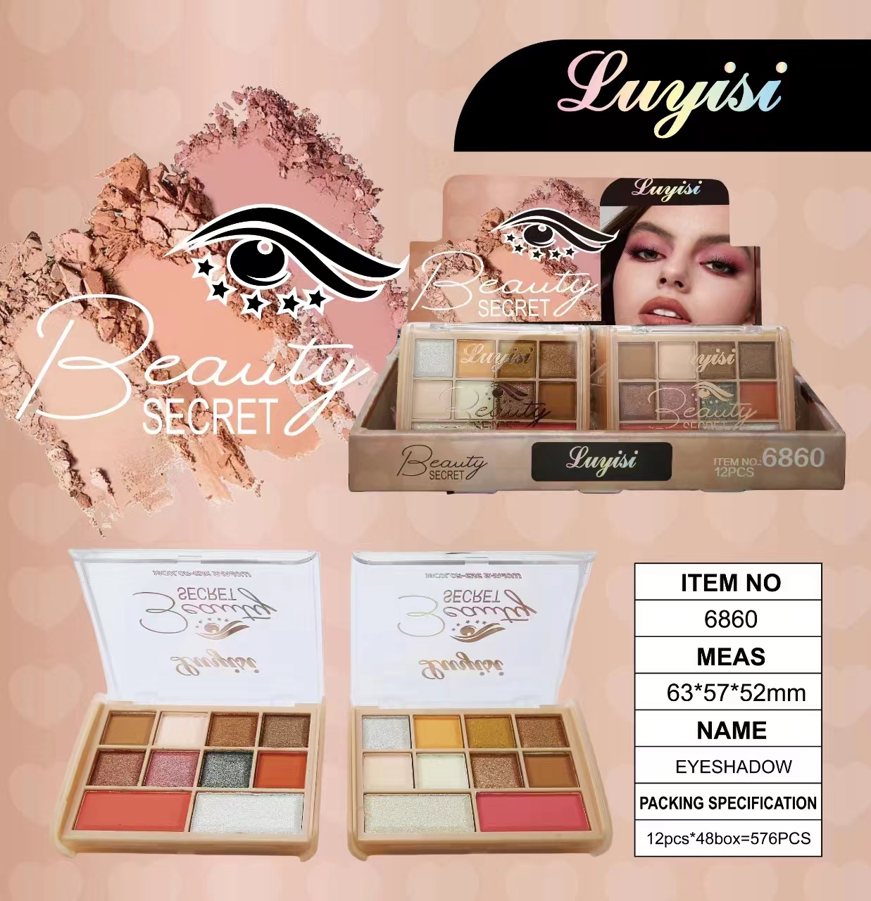 Best-selling 10-color pearlescent and matte mixed-color eyeshadow palette, eyeshadow manufacturer factory OEM cross-border full figure