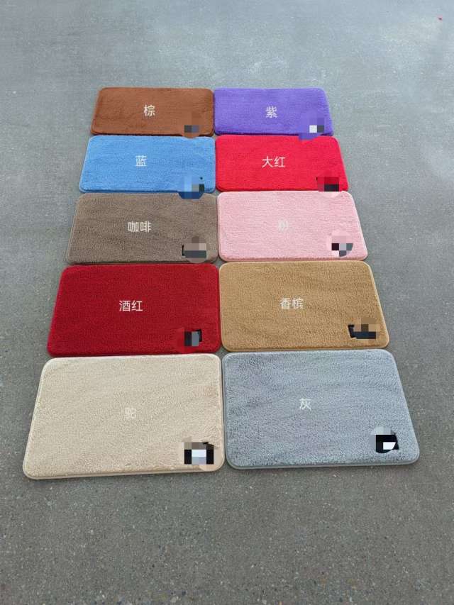 45*70 cotton fleece absorbent mat for bathroom door, bathroom carpet, door mat for entrance, household anti-slip mat