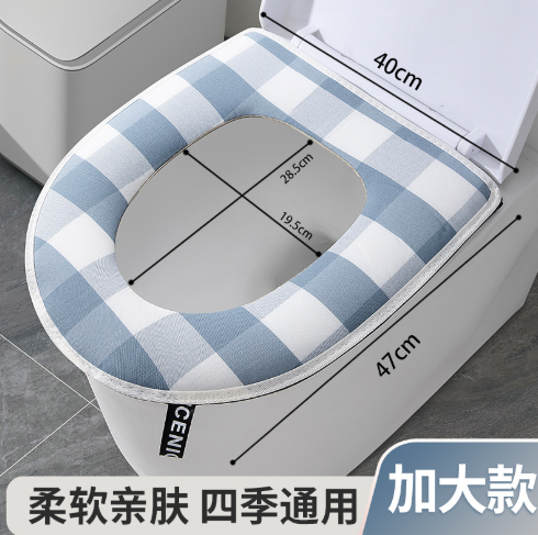 加大马桶垫大内径亲肤透气马桶圈四季通用高档棉布拉链防水坐便套0358详情4
