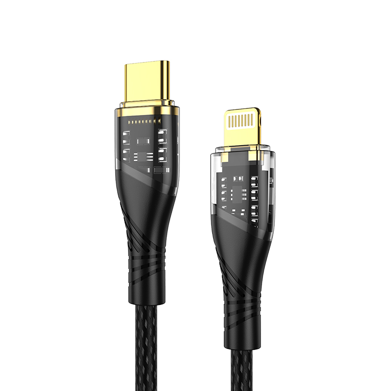 PD27W transparent data cable 120W Super Fast charging 6A, suitable for Apple and Huawei full figure