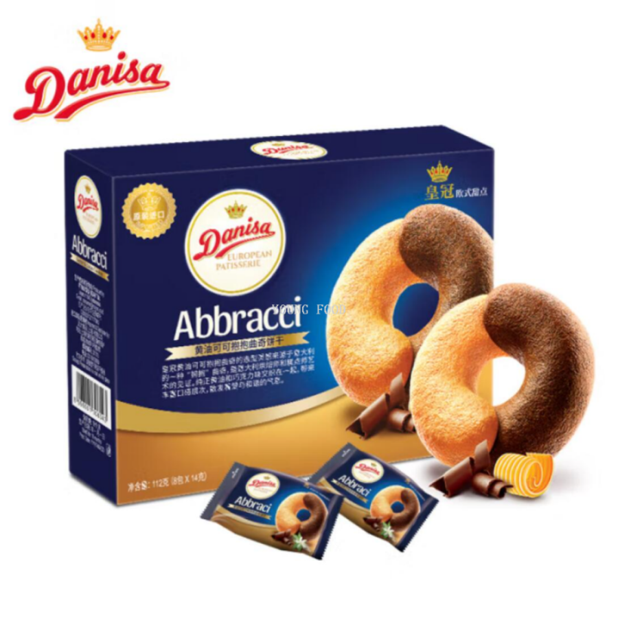 包邮印尼丹麦皇冠黄油可可抱抱曲奇饼干112gCLUSTERCRISP进口零食图