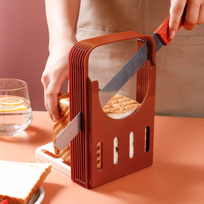 面包切片器吐司切片分割器切割器可折叠切片架家用烘焙工具现货 