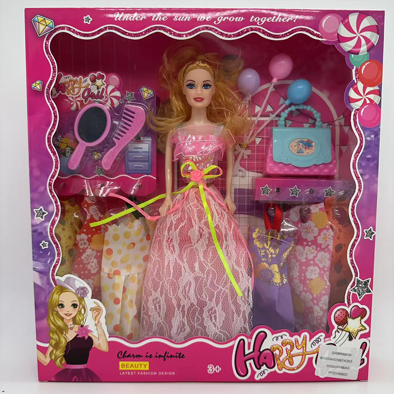 外贸洋娃娃高端公主娃娃玩具四肢手腕可动窗盒乔乐儿11.5寸实身芭比娃娃开窗彩盒高级礼盒装女生扮家家酒玩具套装D4