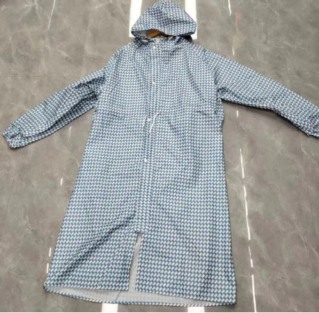 多花色男款女款户外运动长款雨衣带拉链长雨衣带腰带长雨衣详情1