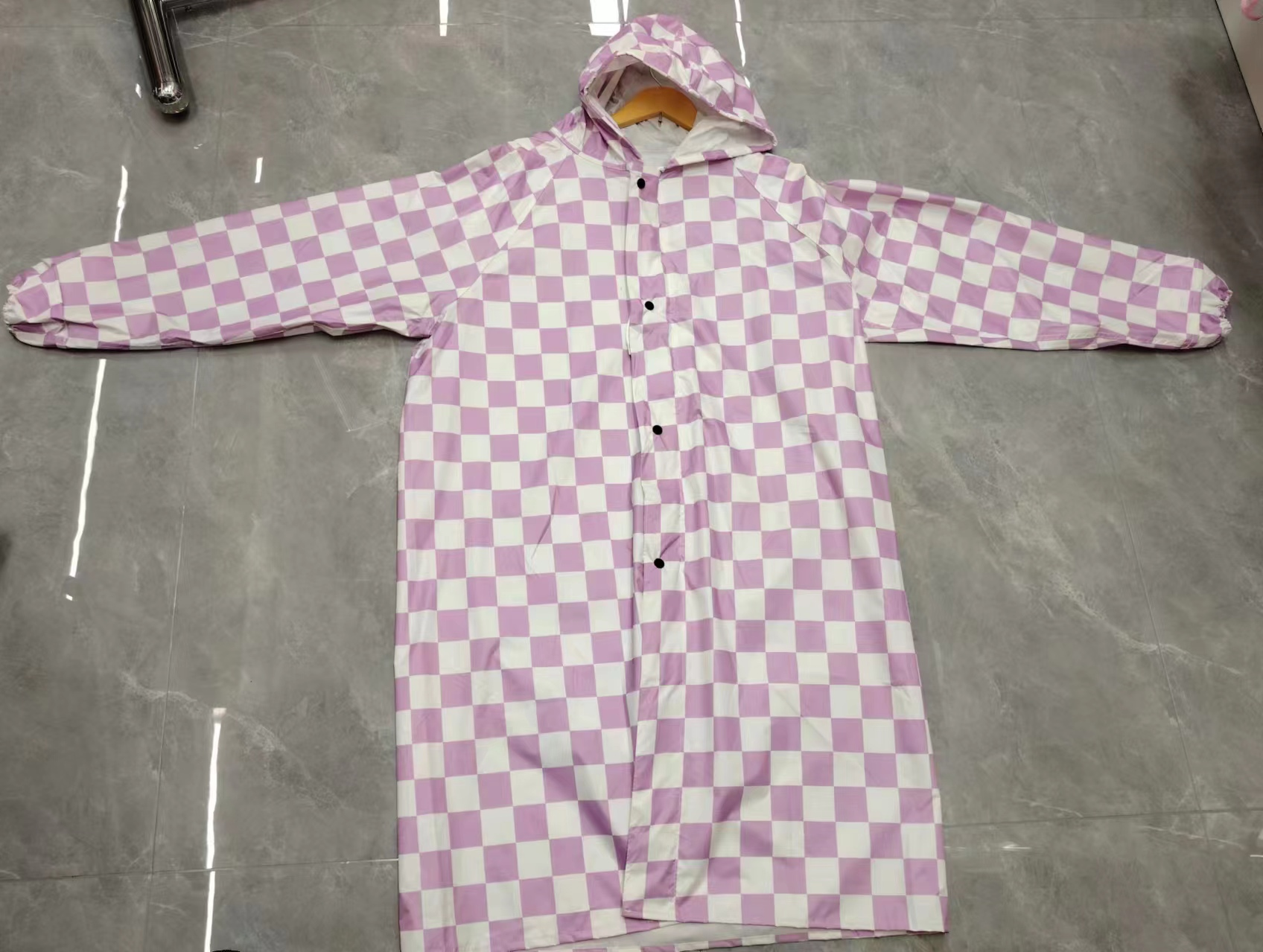 多花色男款女款户外运动长款雨衣带拉链长雨衣产品图