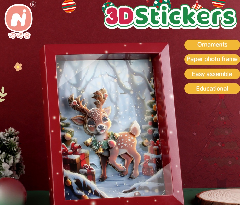 diy圣诞主题3D拼图/立体画/安静书