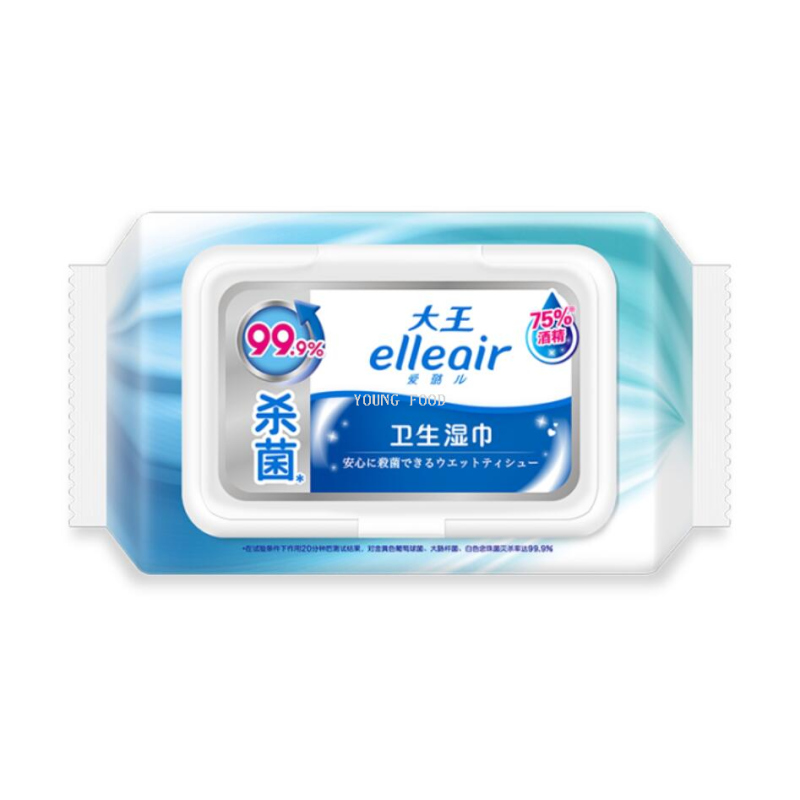 包邮！elleair大王爱璐儿卫生湿巾酒精型60片 温美活百货穿戴甲