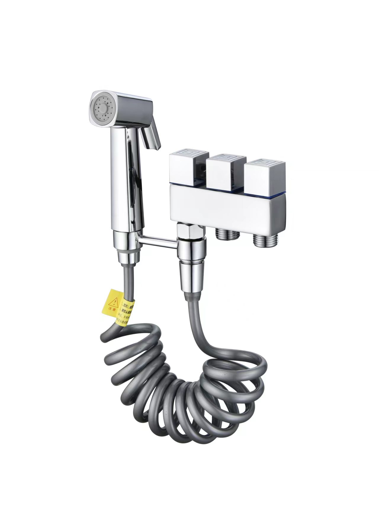 Flushing device, toilet spray gun, high-pressure faucet nozzle