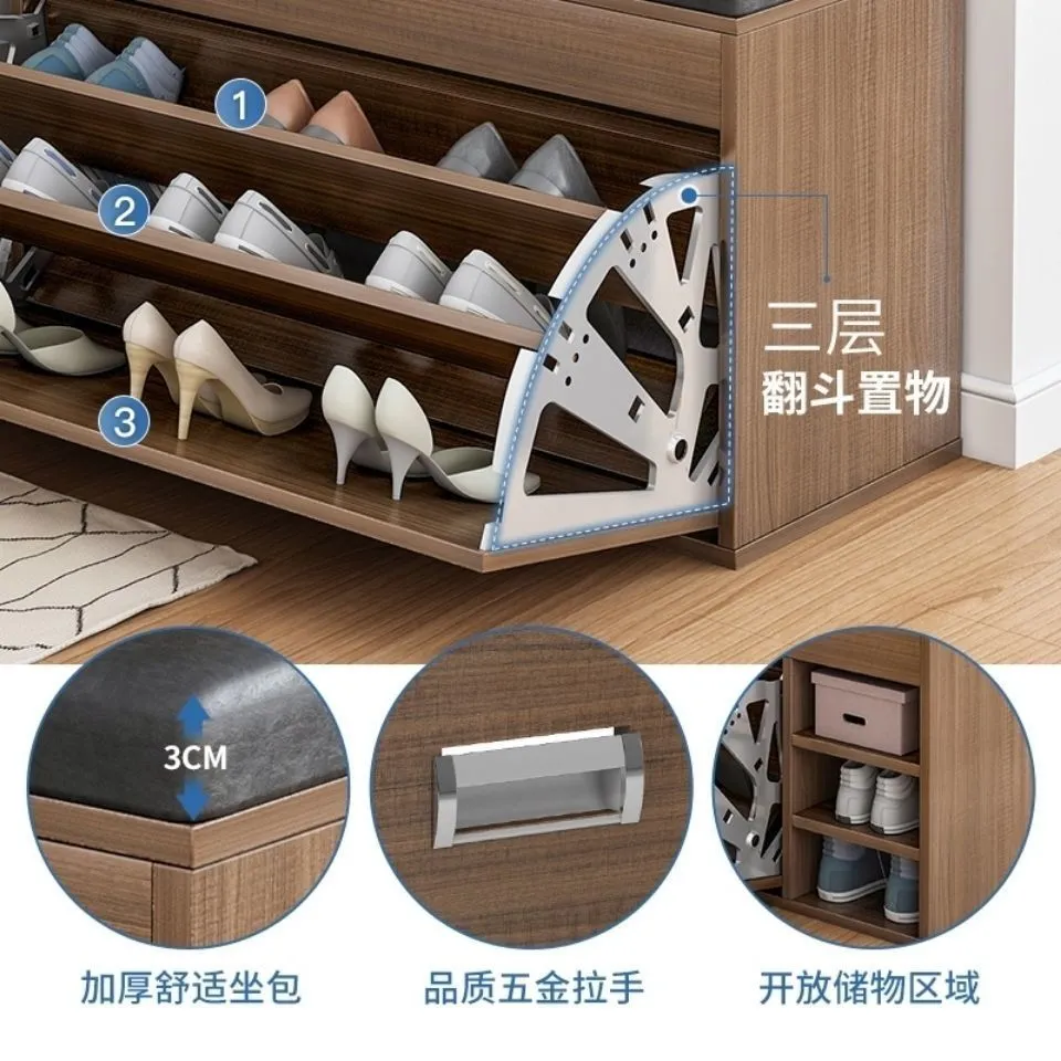 Taburete de cambio de zapatos asiento en la puerta taburete de almacenamiento de zapatos con taburete dormitorio zapatero integrado minimalista moderno zapatero en el taburete Application Scenario