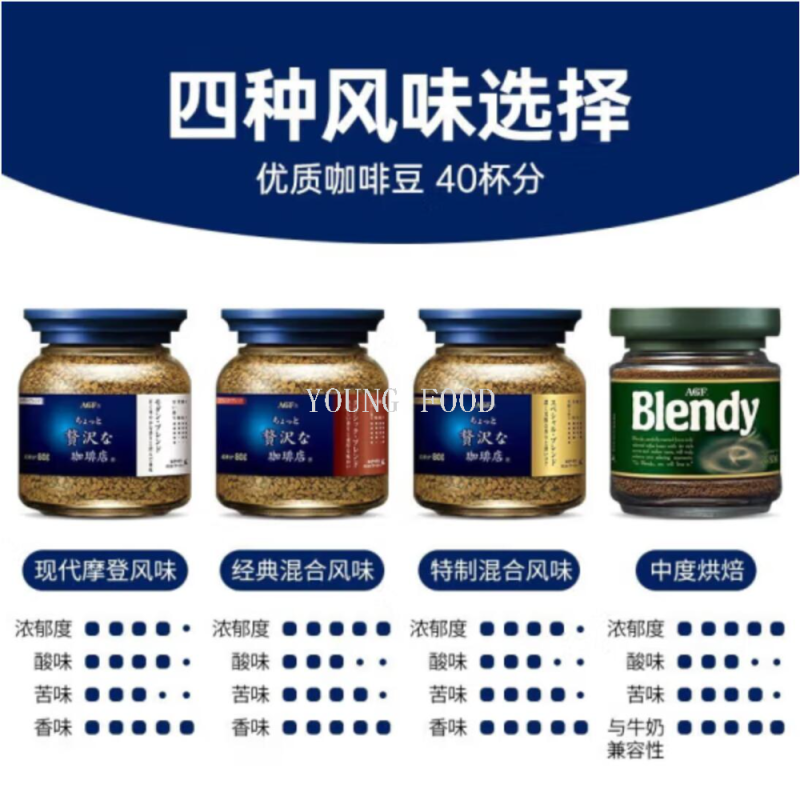 包邮！日本AGF Blendy冻干速溶无砂糖黑咖啡粉80g豹哥进口零食详情图5