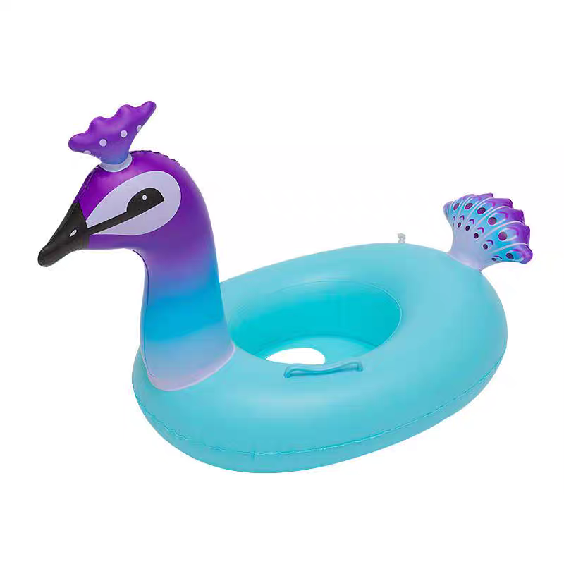 卡通防侧翻安全把手动物孔雀带头艇