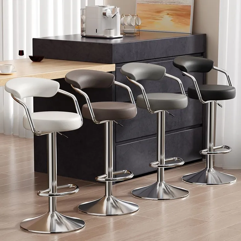 Bar stools: Simple and luxurious high stools, adjustable and rotating front desk bar stools, comfortable for long-term sitting at home, and cash register bar stools Specification image