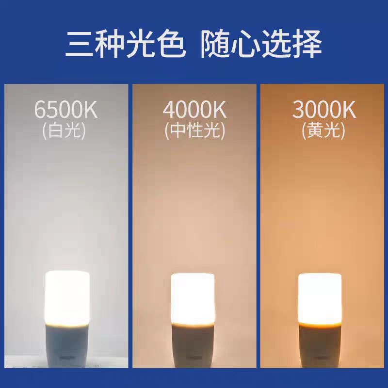 Philips LED bulb small column lamp E27 screw socket 7.5W Ultra-bright lighting energy-saving bulb details Picture