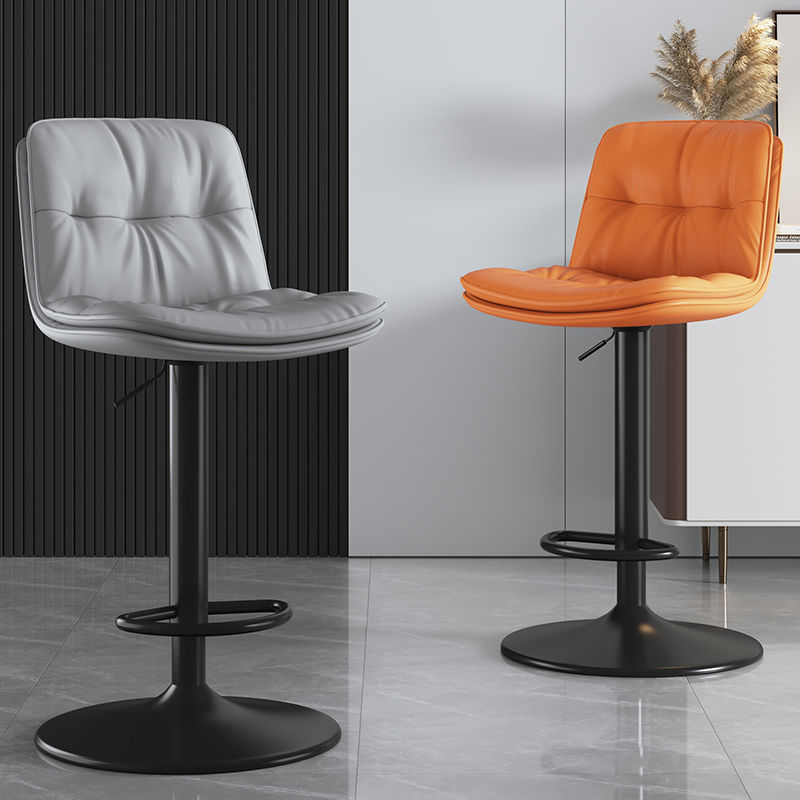 Nordic bar stools, modern and simple backrest, light luxury bar chairs, height-adjustable and rotatable cash register high stools