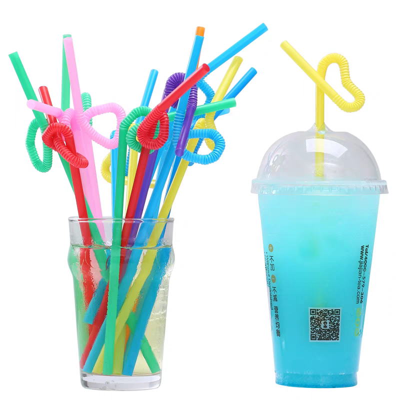 K-50068 Disposable colored art straws, creative children's handcrafted flexible straws for pregnant women and children's beverages Application Scenario