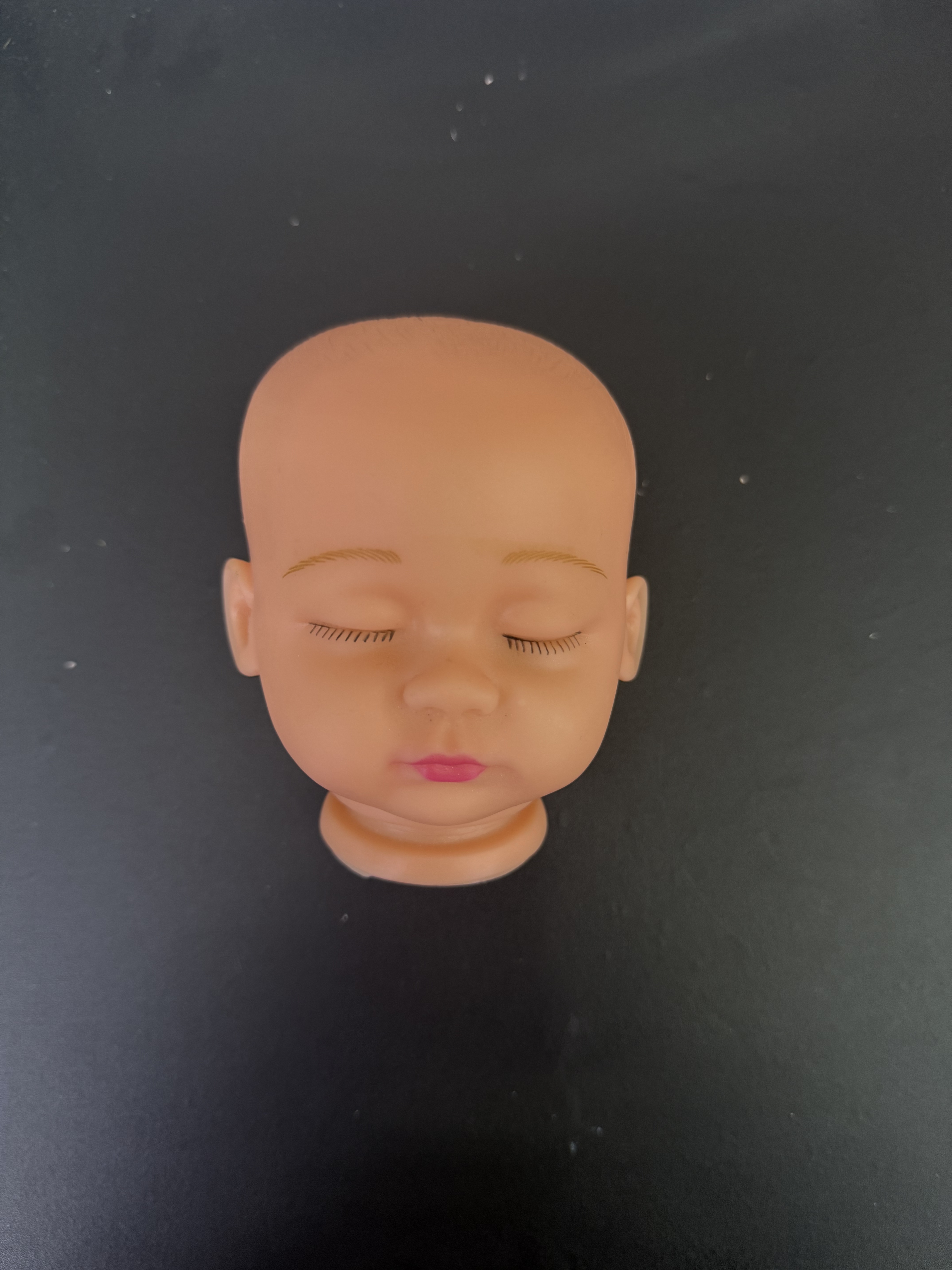 Rubber doll head with hands and feet, realistic eye eyelashes, rubber toy doll, sleeping doll head series details Picture