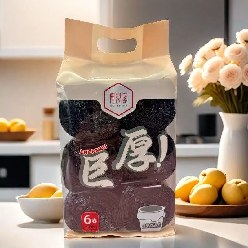 088-6抽绳垃圾袋家用加厚手提式特厚超厚实惠装厨房黑色大号塑料袋子批产品图