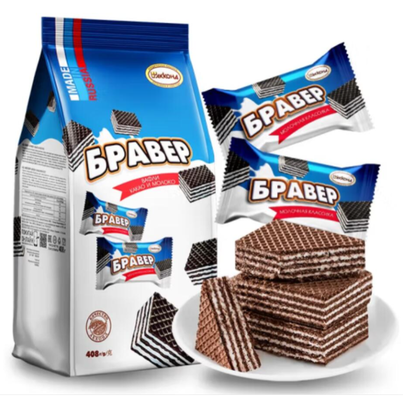 包邮！多款CONFORTI俄罗斯零食糕点 阿孔特菲利莫味威化饼干408g