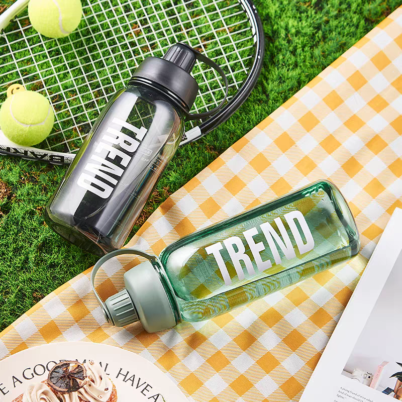 716 Student water cup, large-capacity plastic cup, fitness and exercise water bottle, portable water bottle, simple and portable cup, 1400ml Specification image