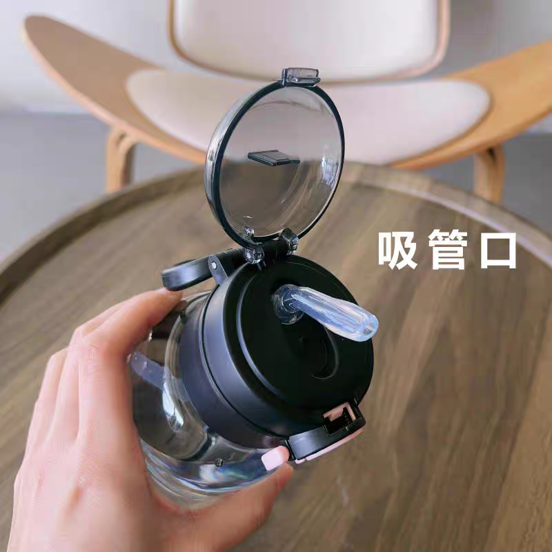 769 High Appearance Level Double Drinking Cup, girls' plastic water cup, Large capacity creative boys' summer student school portable Straw Cup, 800ml Application Scenario