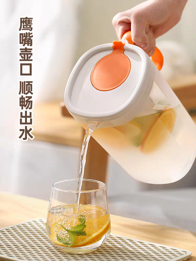 2352+4 large-capacity cold water kettle, household with tea drain, heat-resistant cold water kettle, summer cold water bottle, teapot, tea and water separation, portable details Picture