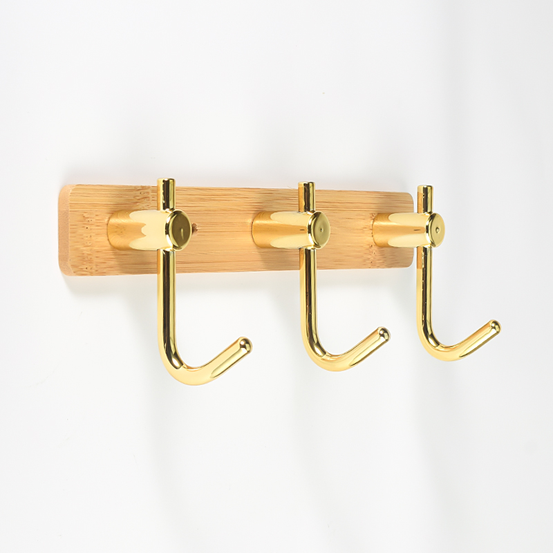 Bamboo board aluminum alloy coat hook, schoolbag and umbrella hook Specification image