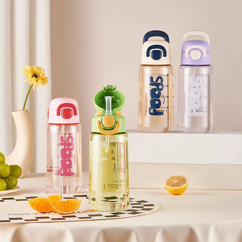 711 New ins creative water cup, one-click pop-up lid straw cup, simple office cup, high-temperature resistant plastic cup details Picture