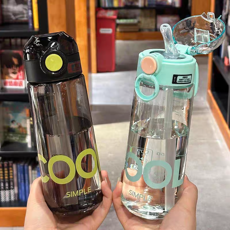6117大容量新款夏季清新水杯男女生便携户外运动防摔水壶学生简约杯子细节图