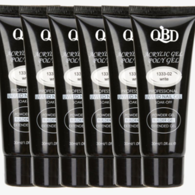 QBD快速延长水晶胶美甲免纸托粘钻软管装无痛光疗胶30ml.