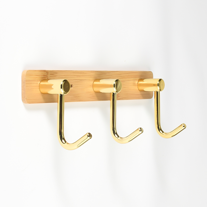 Bamboo board aluminum alloy coat hook, schoolbag and umbrella hook details Picture