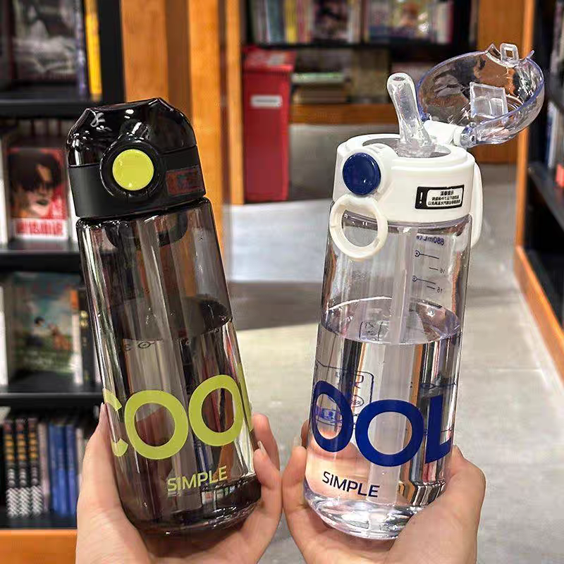 6117大容量新款夏季清新水杯男女生便携户外运动防摔水壶学生简约杯子产品图