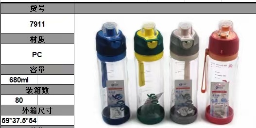 799-680ml couple water cups, summer plastic cups, cute for children and students, outdoor Korean creative, simple and portable, anti-drop and portable cups