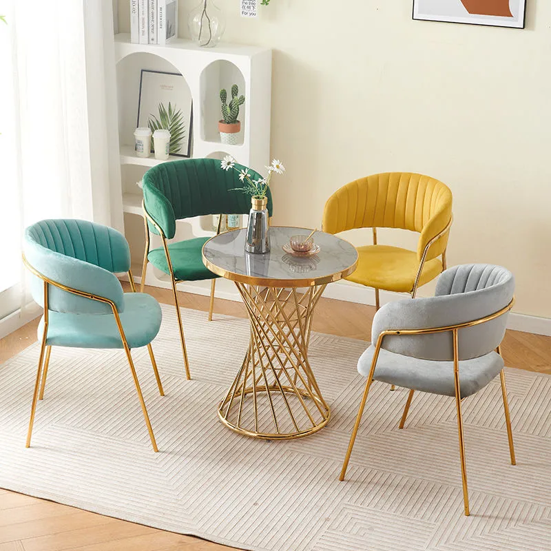 北欧美甲椅简约舒适围椅咖啡厅奶茶酒店家用餐椅婚纱影楼接待洽谈