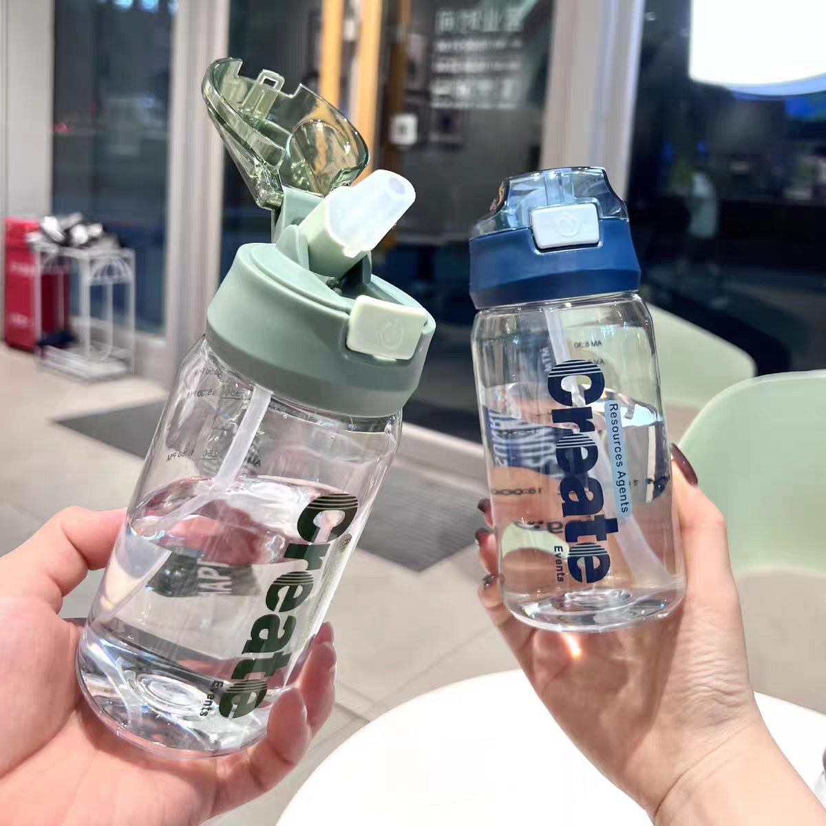 1582 Simple English letter water cup with handle, Summer bestseller, direct drinking water cup, portable water cup, portable cup, 730ml details Picture
