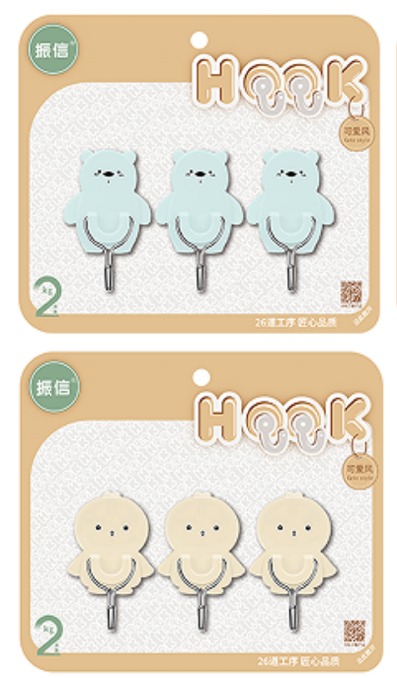 Factory direct sales MF8-909 cartoon adhesive hook, non-perforating plastic hook, adhesive hook, metal hook Application Scenario