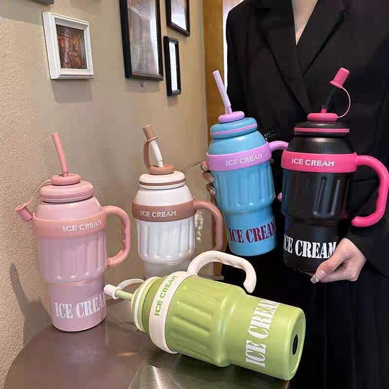 4106 Insulated cup for women, new large-capacity 304 stainless steel water cup for men, Giant tube cup