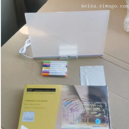 跨境彩色手绘板可擦写发光爱心留言板桌面氛围灯diy绘画板广告牌详情4