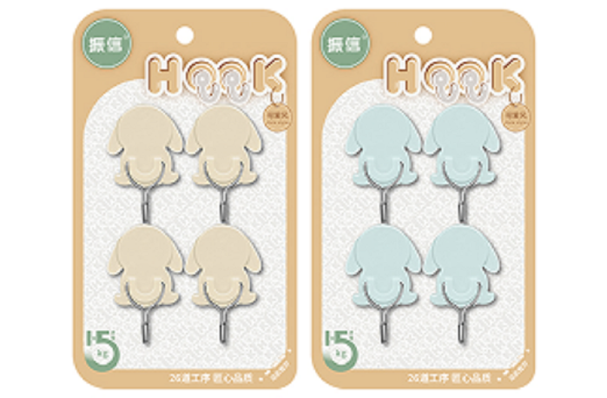 Factory direct sales of MF8-912 cartoon adhesive hook, non-drilling plastic hook, adhesive hook, metal hook details Picture