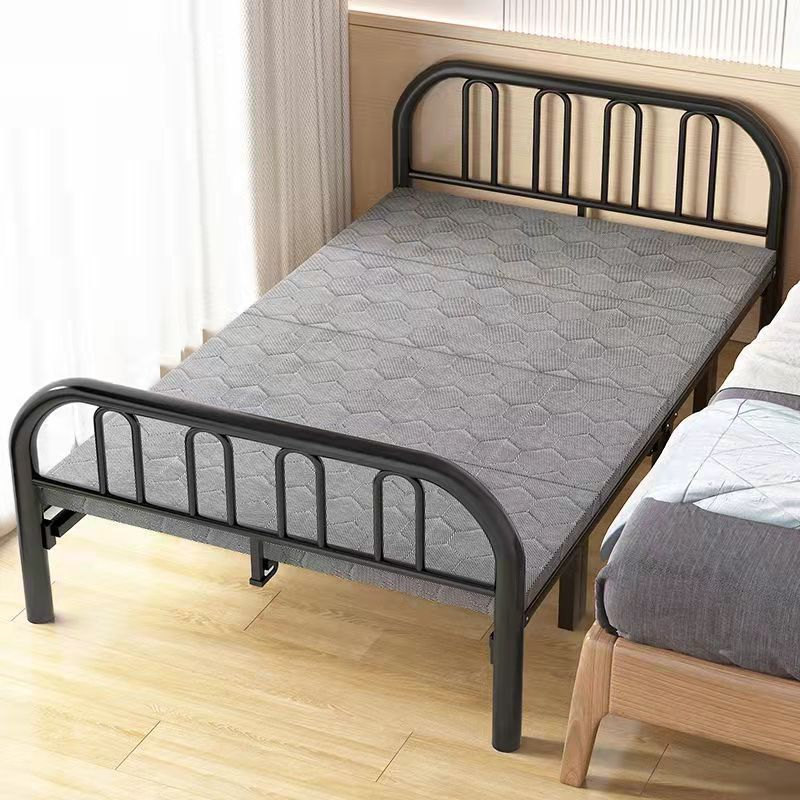 Reinforced folding bed, wooden board bed, midday rest bed, rental room, simple bed sheet, double iron bed, household adult economy type details Picture