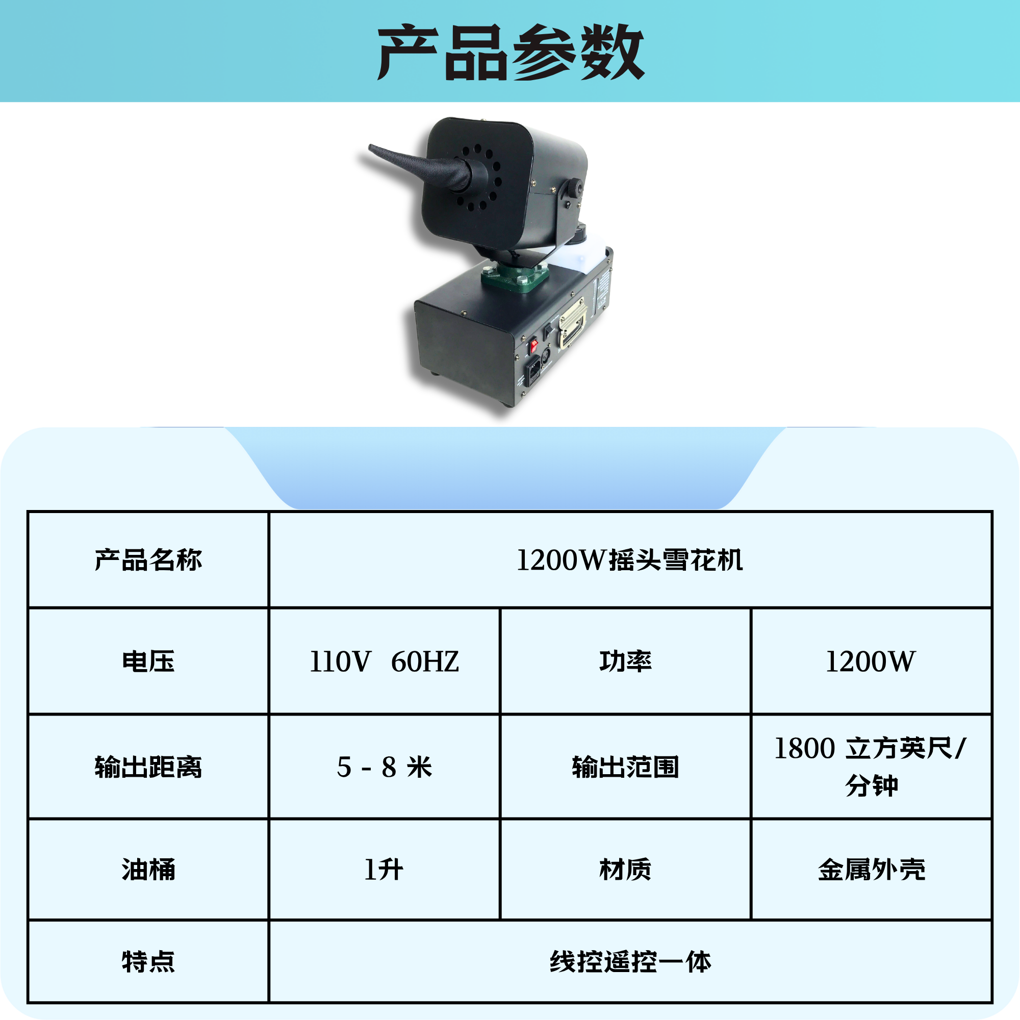Cross-Border Best-Selling Wedding High-Power 1200W Shaking Head Snowflake Machine, Outdoor Christmas Holiday Snow-Making Stage And Portable Snow Sprayer Item Picture