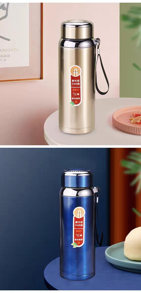 8039-1000ml316 insulated cup, large-capacity men's and women's sports, outdoor and office, filter screen, high-end stainless steel insulated kettle detail image 6