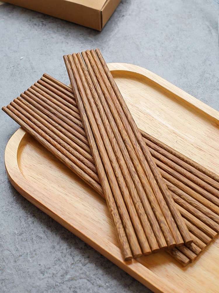 0534 Household high-end chicken wing wooden chopsticks, unpainted and waxed chopsticks, commercial anti-slip solid wood chopsticks, kitchenware detail image 2