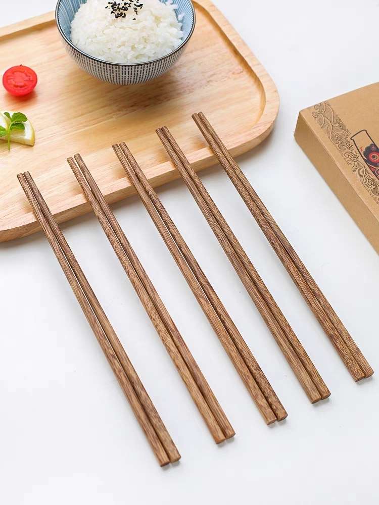 0534 Household high-end chicken wing wooden chopsticks, unpainted and waxed chopsticks, commercial anti-slip solid wood chopsticks, kitchenware Specification image