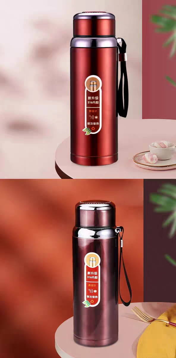 8039-1000ml316 insulated cup, large-capacity men's and women's sports, outdoor and office, filter screen, high-end stainless steel insulated kettle detail image 7