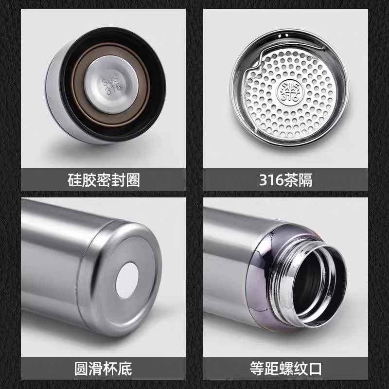 8039-1000ml316 insulated cup, large-capacity men's and women's sports, outdoor and office, filter screen, high-end stainless steel insulated kettle detail image 2