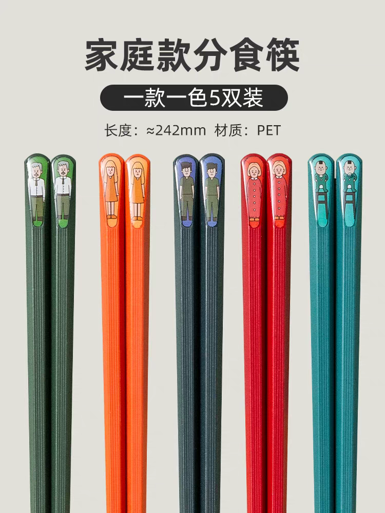 0105创意筷子家用高档合金抗菌防霉耐高温分餐一人一筷快子不发霉家庭详情图5