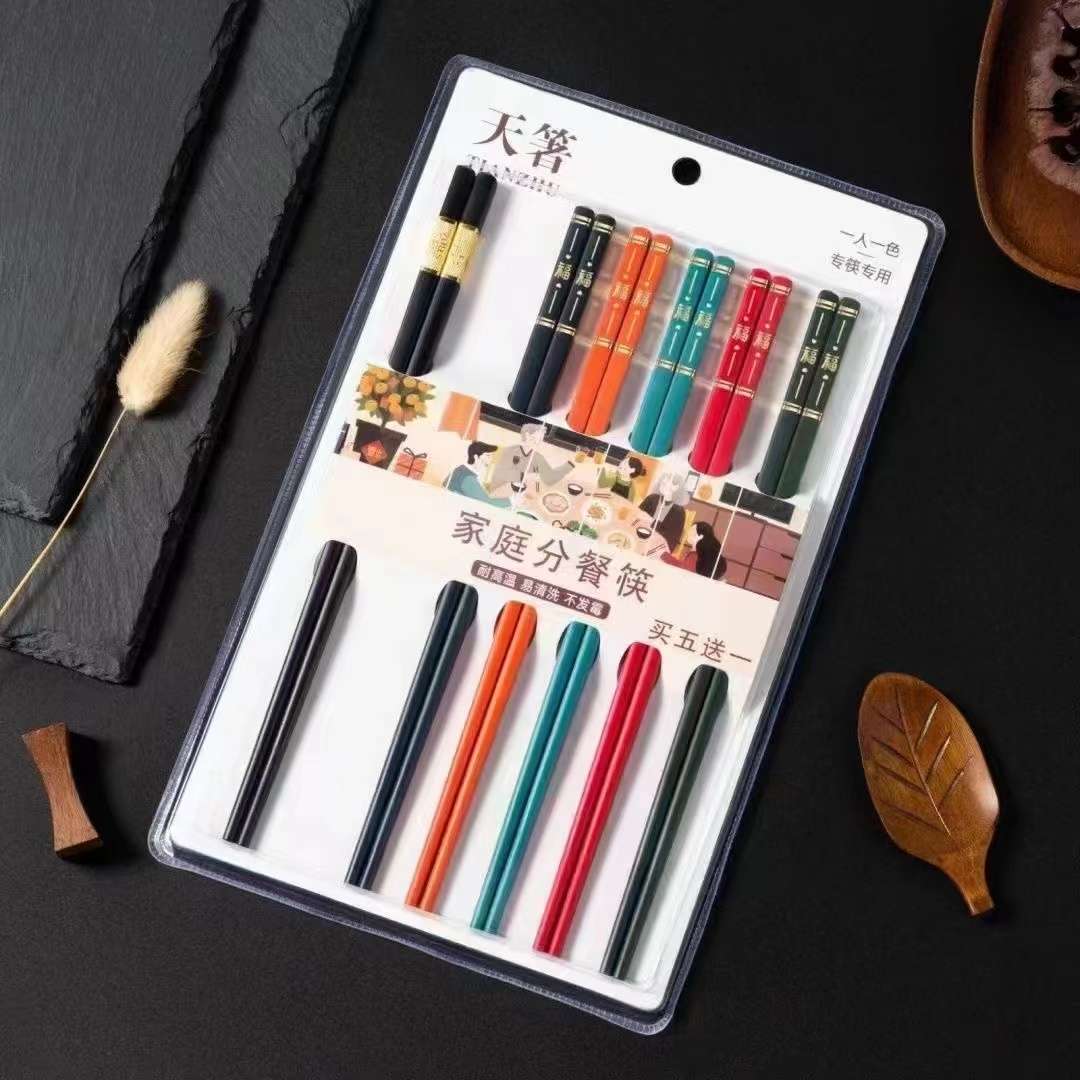 9528 alloy chopsticks, household quick chopsticks set, ins style, high-temperature resistant, antibacterial, anti-mold, anti-slip, high-end family serving tableware