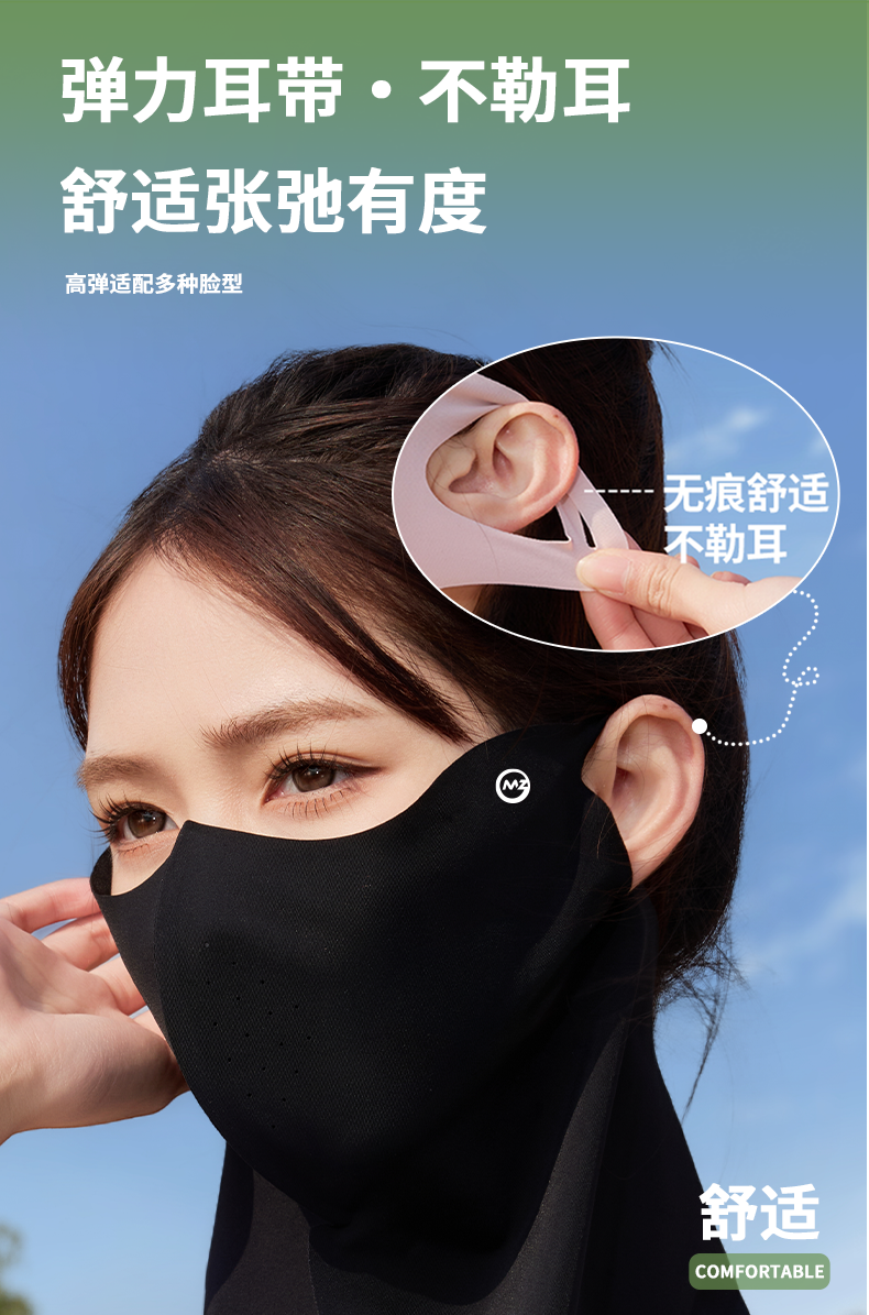 2025新款夏季防晒面罩脸基尼脸冰丝口罩轻薄男女防紫外线遮阳户外详情9