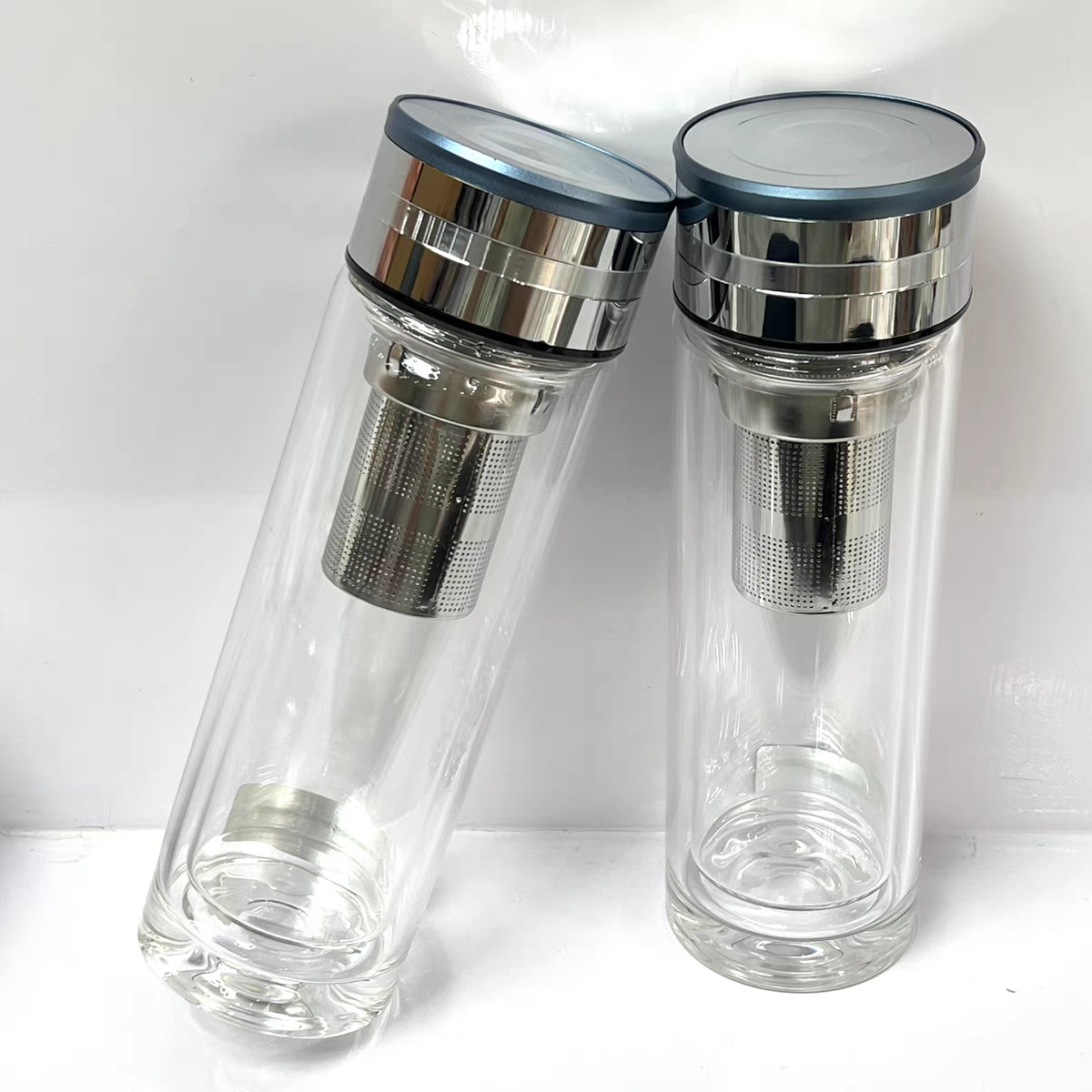 5072-300ml double-layer glass cup for tea brewing, portable office tea cup, advertising printed, heat-resistant, high-end water cup, department store details Picture